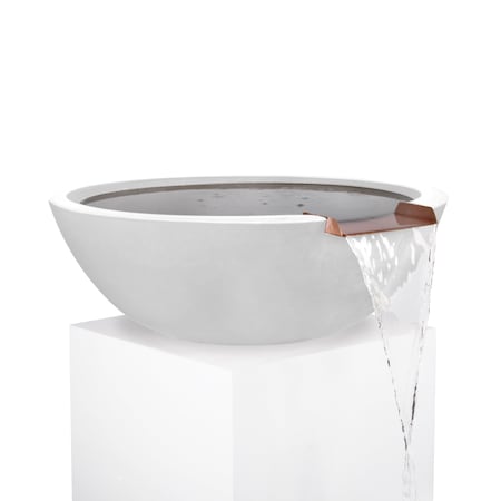 The Outdoor Plus 27 Round Sedona Water Bowl - GFRC Concrete - White - OPT-27RWO-LIM